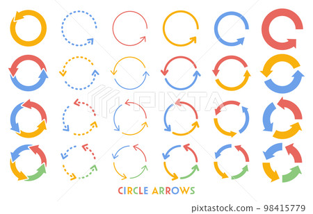 彩色圓形旋轉箭頭集 98415779