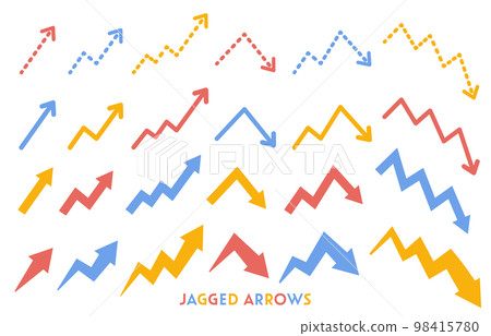colorful jagged arrow set colorful jagged arrow set 98415780
