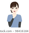 一個穿著藍色磨砂膏的女人想知道的插圖 98416184