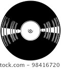 Vinyl record album drawing, illustration for print. 98416720