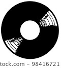 LP vinyl record album drawing, illustration for print. 98416721