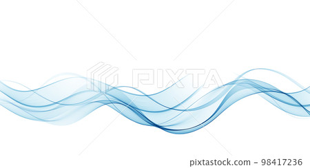 Abstract wavy flow of blue lines, wave transparent background, color wave for brochure, website, flyer. Abstract wavy flow of blue lines, wave transparent background, color wave for brochure, website, flyer. 98417236