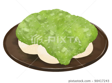 Comes with a realistic and cute zunda mochi illustration plate Comes with a realistic and cute zunda mochi illustration plate 98417243