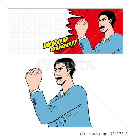 American comic touch guts pose businessman American comic touch guts pose businessman 98417341
