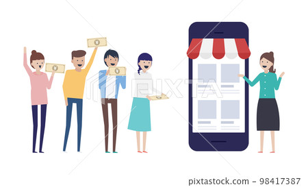 Illustration material of joint purchase / support purchase Illustration material of joint purchase / support purchase 98417387