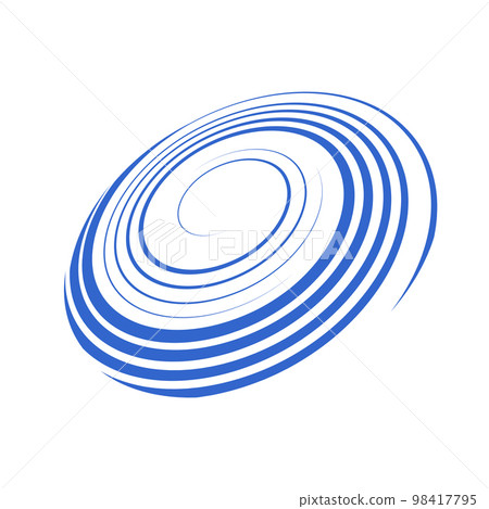 Spiral Design Element. Abstract Blue Swirl Icon. 98417795