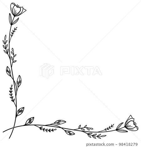 精美花草植物角框矢量素材 精美花草植物角框矢量素材 98418279