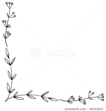 Botanical corner frame vector material of delicate plants and flowers 98418281