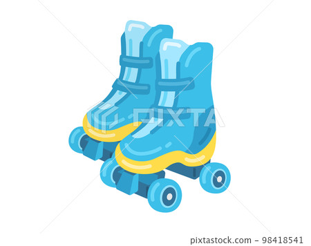 Illustration of light blue roller skates 98418541