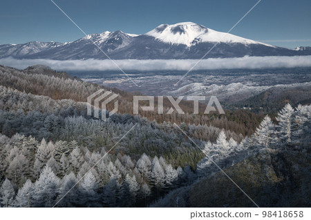 Mt. Asama in the heavy winter Mt. Asama in the heavy winter 98418658