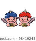 紅魔藍魔雙胞胎可愛插畫 98419243
