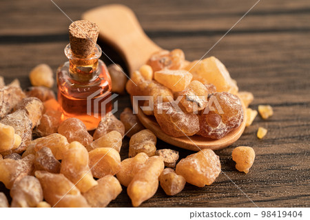 Frankincense or olibanum aromatic resin used in incense and perfumes. Frankincense or olibanum aromatic resin used in incense and perfumes. 98419404