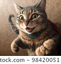 Smiling and happy cat superhero Smiling and happy cat superhero 98420051