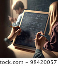 Authentic scenes of university students solving math equations on digital tablets Authentic scenes of university students solving math equations on digital tablets 98420057