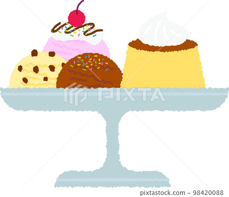 Ice cream pudding plate - Stock Illustration [98420088] - PIXTA
