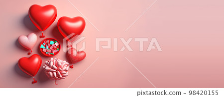 "Valentine's Day background with a radiant red 3D heart "Valentine's Day background with a radiant red 3D heart 98420155