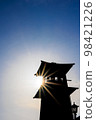 Silhouette of a city symbol at sunset one day 98421226