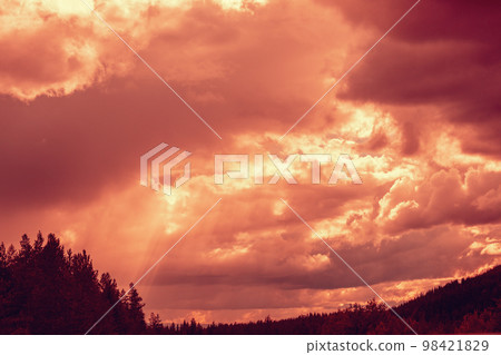 Evening dramatic sky at sunset. Natural background 98421829