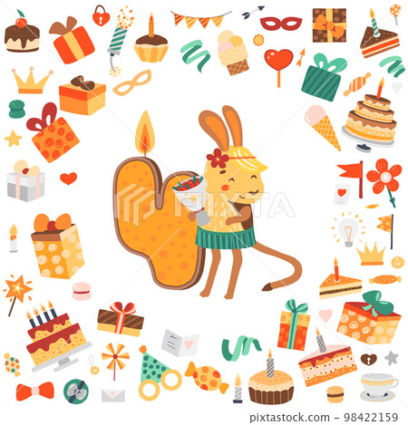 Happy birthday card template. Happy birthday card template. 98422159