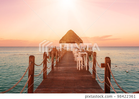 Tropical carribbean beach 98422361