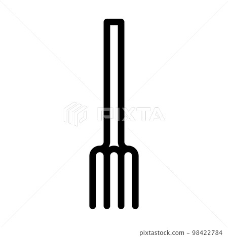 Fork line icon isolated on white background. Black flat thin icon on modern outline style. Linear symbol and editable stroke. Simple and pixel perfect stroke vector illustration. 98422784