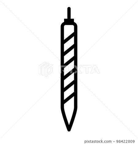 Drill bit line icon isolated on white background. Black flat thin icon on modern outline style. Linear symbol and editable stroke. Simple and pixel perfect stroke vector illustration. Drill bit line icon isolated on white background. Black flat thin icon on modern outline style. Linear symbol and editable stroke. Simple and pixel perfect stroke vector illustration. 98422809