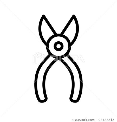 Wire cutters line icon isolated on white background. Black flat thin icon on modern outline style. Linear symbol and editable stroke. Simple and pixel perfect stroke vector illustration. Wire cutters line icon isolated on white background. Black flat thin icon on modern outline style. Linear symbol and editable stroke. Simple and pixel perfect stroke vector illustration. 98422812
