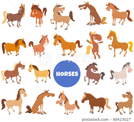 cartoon horses and ponies farm animal characters big set 98423027