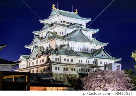 名古屋市 名古屋城和櫻花盛開的燈飾 98423555