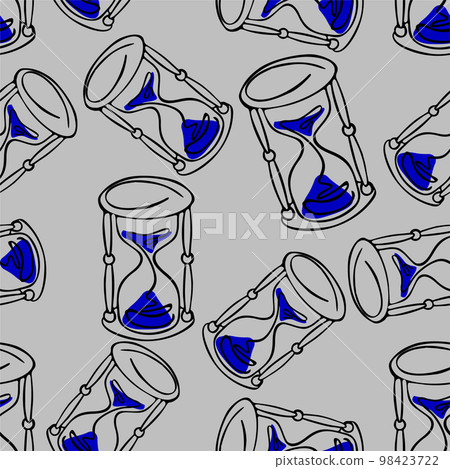 seamless graphic pattern of black hourglasses on a gray background, texture, design seamless graphic pattern of black hourglasses on a gray background, texture, design 98423722