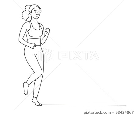 Sport training. Young woman. 98424867