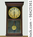 Old Antique Wooden Wall Clock with Pendulum 98425361