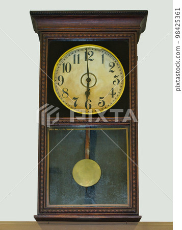 Old Antique Wooden Wall Clock with Pendulum 98425361