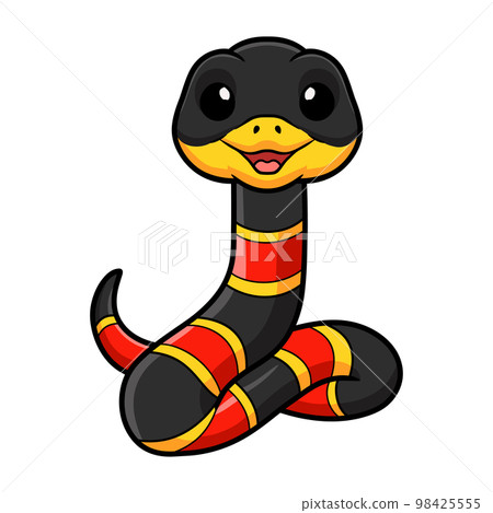 Cute happy coral snake cartoon 98425555