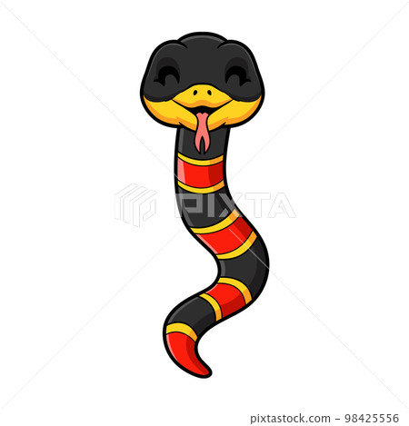 Cute happy coral snake cartoon Cute happy coral snake cartoon 98425556