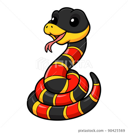 Cute happy coral snake cartoon 98425569