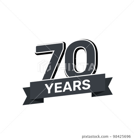 70th anniversary retro stamp icon badge invitation. Anniversary 70 sealbackground happy label logo. 98425696