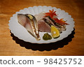 Assorted sashimi with maple leaves 98425752