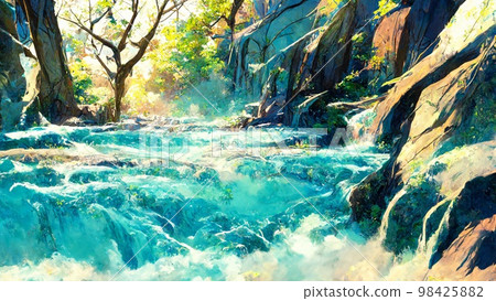 Fantasy illustration _ river 98425882