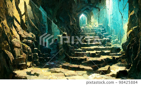 Fantasy illustration_cave 98425884