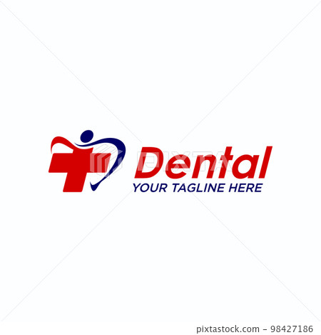 Tooth or teeth and medical cross image graphic icon logo design abstract vector stock. Can be used as a symbol related to health or dental 98427186