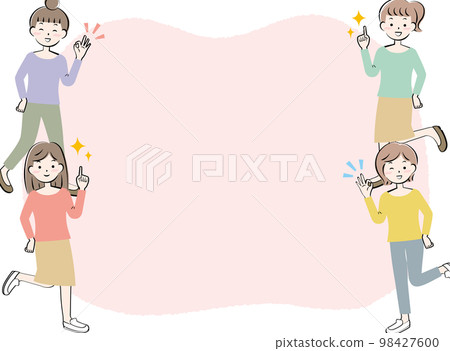 Frame of young women in casual clothes Smile Frame of young women in casual clothes Smile 98427600
