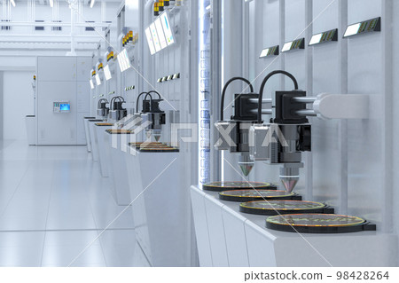 Semiconductor manufacturing with robotic arms with silicon wafers 98428264