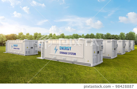 Group of energy storagy systems or ess farm field Group of energy storagy systems or ess farm field 98428887