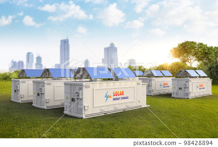 Energy storage system or battery container unit with solar power Energy storage system or battery container unit with solar power 98428894
