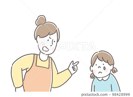Mother scolding a child Mother scolding a child 98428999