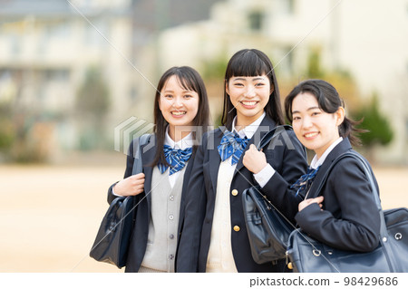 High school girl schoolyard school commute High school girl schoolyard school commute 98429686