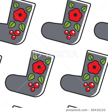 Russian traditional footwear felt boots seamless pattern 98430220