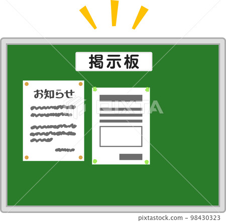 A poster pinned to a bulletin board 98430323