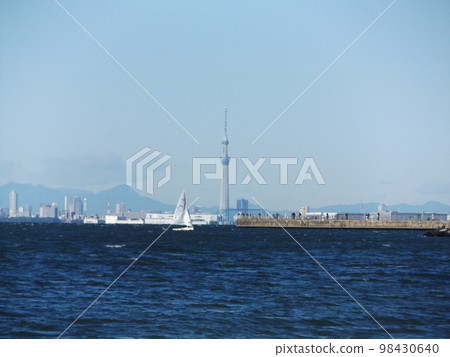 Tokyo Skytree seen across Tokyo Bay 98430640